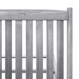 2-Person Sun Lounger Solid Acacia Wood - Rear View