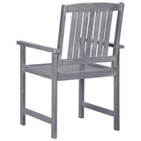 Garden Chairs 4 pcs Solid Acacia Wood Grey - Side View