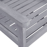 Garden Chairs 4 pcs Solid Acacia Wood Grey - Rear View