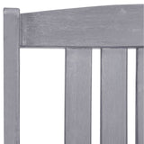 Garden Chairs 4 pcs Solid Acacia Wood Grey - Close-Up Angle