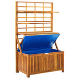 Storage Box with Trellis 99x55x160 cm Solid Acacia Wood - Rear View