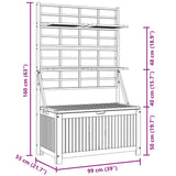 Storage Box with Trellis 99x55x160 cm Solid Acacia Wood - Extra Image