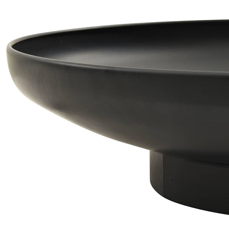 Black powder-coated steel fire pit, 80cm diameter, black powder coated finish