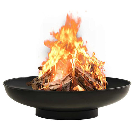 Black powder-coated steel fire pit, 80cm diameter