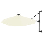 Wall-mounted Garden Parasol with LEDs 300 cm Sand