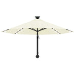 Wall-mounted Garden Parasol with LEDs 300 cm Sand