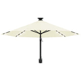 Wall-mounted Garden Parasol with LEDs 300 cm Sand - Top-Down View