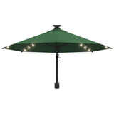 Wall-mounted Garden Parasol with LEDs 300 cm Green - Top-Down View