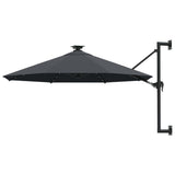 Wall-mounted Garden Parasol with LEDs 300 cm Anthracite