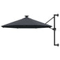 Wall-mounted Garden Parasol with LEDs 300 cm Anthracite