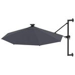 Wall-mounted Garden Parasol with LEDs 300 cm Anthracite