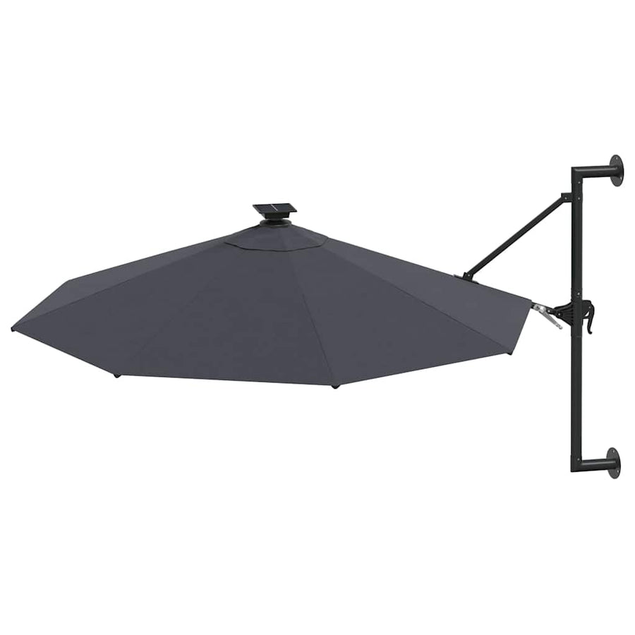 Wall-mounted Garden Parasol with LEDs 300 cm Anthracite