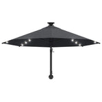 Wall-mounted Garden Parasol with LEDs 300 cm Anthracite