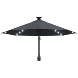 Wall-mounted Garden Parasol with LEDs 300 cm Anthracite - Top-Down View