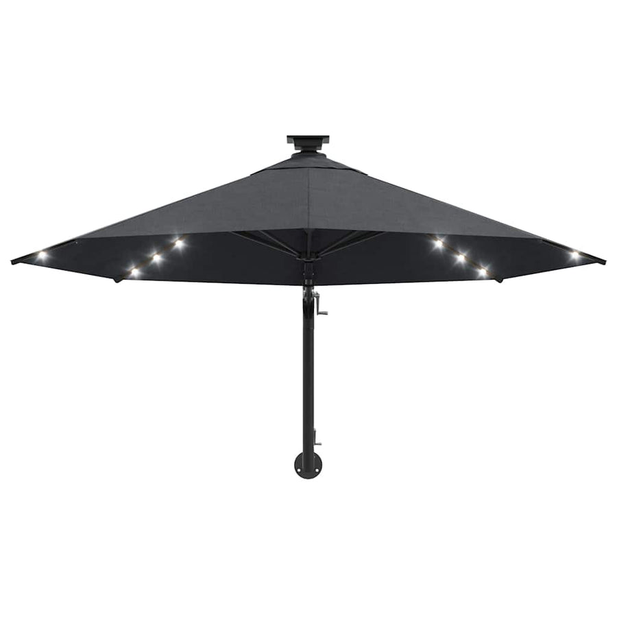 Wall-mounted Garden Parasol with LEDs 300 cm Anthracite