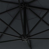 Wall-mounted Garden Parasol with LEDs 300 cm Anthracite - Low Angle