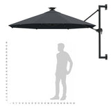 Wall-mounted Garden Parasol with LEDs 300 cm Anthracite - Extra Image