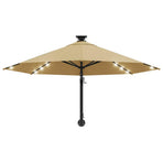 Wall-mounted Garden Parasol with LEDs 300 cm Taupe
