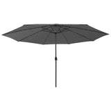 Garden Parasol with LED Lights 400 cm Anthracite