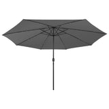 Garden Parasol with LED Lights 400 cm Anthracite - Side View