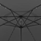 Garden Parasol with LED Lights 400 cm Anthracite - Top-Down View