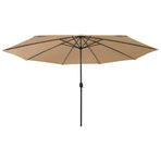 Garden Parasol with LED Lights 400 cm Taupe