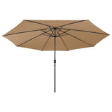 Garden Parasol with LED Lights 400 cm Taupe