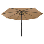 Garden Parasol with LED Lights 400 cm Taupe