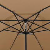Garden Parasol with LED Lights 400 cm Taupe - Top-Down View