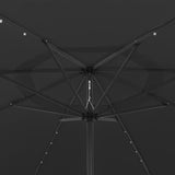 Garden Parasol with LED Lights 400 cm Black - Top-Down View