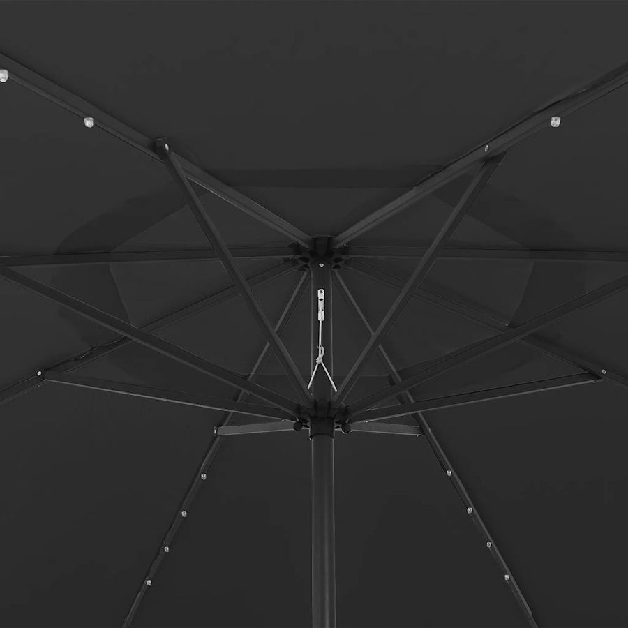Garden Parasol with LED Lights 400 cm Black