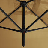 Double Garden Parasol with Steel Pole Taupe 600x300 cm - 45-Degree Angle