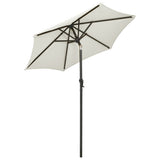 Garden Parasol with LED Lights Sand 200x211 cm Aluminium - Top-Down View