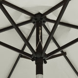 Garden Parasol with LED Lights Sand 200x211 cm Aluminium - 45-Degree Angle
