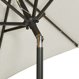 Garden Parasol with LED Lights Sand 200x211 cm Aluminium - Rear View
