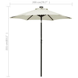 Garden Parasol with LED Lights Sand 200x211 cm Aluminium - Extra Image