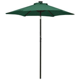 Garden Parasol with LED Lights Green 200x211 cm Aluminium