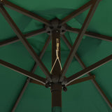 Garden Parasol with LED Lights Green 200x211 cm Aluminium - 45-Degree Angle