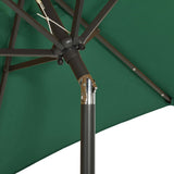 Garden Parasol with LED Lights Green 200x211 cm Aluminium - Rear View