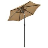 Garden Parasol with LED Lights Taupe 200x211 cm Aluminium - Top-Down View