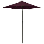 Garden Parasol with LED Lights Bordeaux Red 200x211cm Aluminium