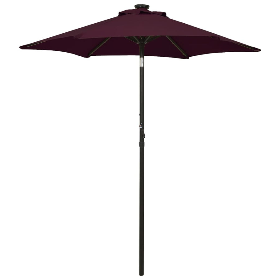 Garden Parasol with LED Lights Bordeaux Red 200x211cm Aluminium