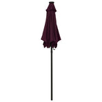Garden Parasol with LED Lights Bordeaux Red 200x211cm Aluminium