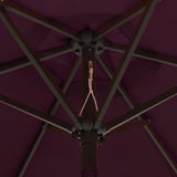 Garden Parasol with LED Lights Bordeaux Red 200x211 cm Aluminium