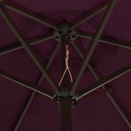 Garden Parasol with LED Lights Bordeaux Red 200x211cm Aluminium