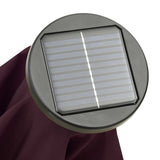 Garden Parasol with LED Lights Bordeaux Red 200x211 cm Aluminium - Low Angle