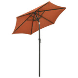 Garden Parasol with LED Lights Terracotta 200x211 cm Aluminium - Top-Down View