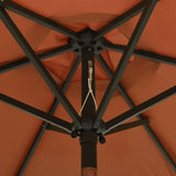 Garden Parasol with LED Lights Terracotta 200x211 cm Aluminium - 45-Degree Angle