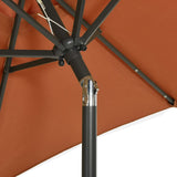 Garden Parasol with LED Lights Terracotta 200x211 cm Aluminium - Rear View