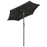 Garden Parasol with LED Lights Black 200x211 cm Aluminium